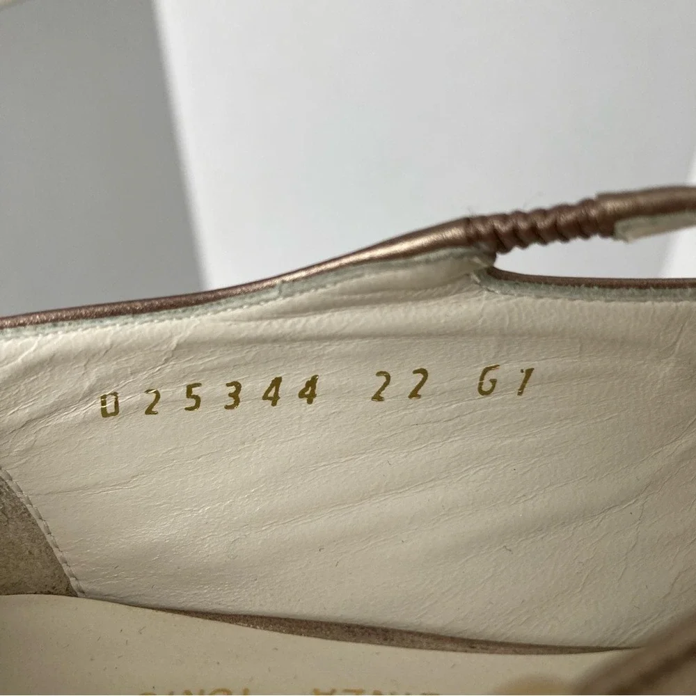 Yoshinoya Ginza‎ Tokyo Rose Gold Metallic Leather Mary Jane Block Heels Japan 22